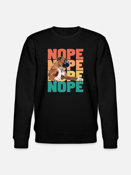 Boxer Dog Nope - Stanley/Stella CHANGER Unisex Organic Sweatshirt - black