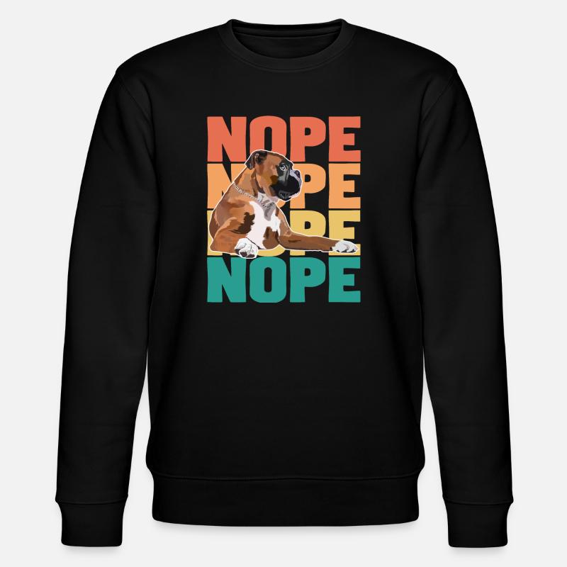 Boxerhund Nope - Stanley/Stella Unisex Bio-Sweatshirt CHANGER  - Schwarz
