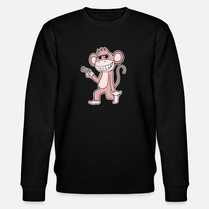 Singe avec pistolet - Sweat bio CHANGER Stanley/Stella Unisexe - noir