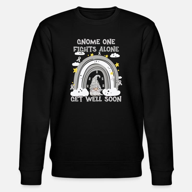 Gnome One Fights Alone Hirnkrebs - Stanley/Stella Unisex Bio-Sweatshirt CHANGER  - Schwarz
