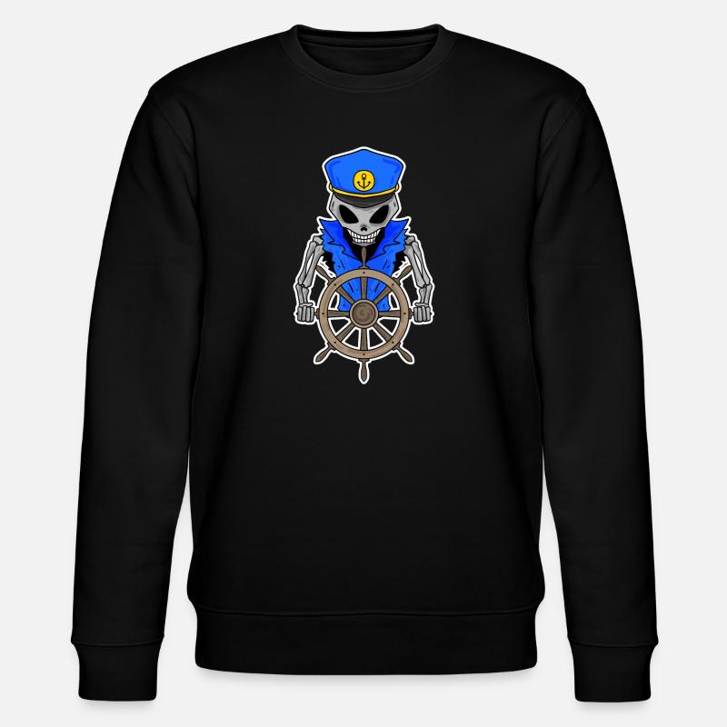 Skeleton Captain - Stanley/Stella CHANGER Unisex Organic Sweatshirt - black