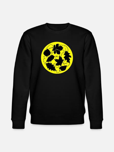 Autumn Circle Leaves - Stanley/Stella CHANGER Unisex Organic Sweatshirt - black