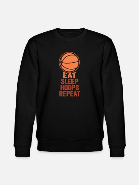 Eat Sleep Hoops Repeat Basketball - Stanley/Stella CHANGER Unisex Organic Sweatshirt - black