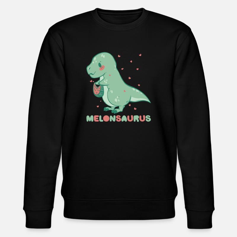 Watermelonsaurus Vegetarischer T Rex - Stanley/Stella Unisex Bio-Sweatshirt CHANGER  - Schwarz