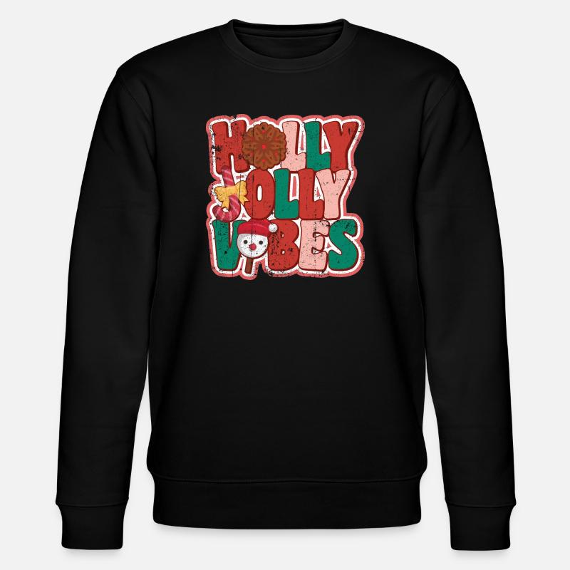 Holly Jolly Vibes - Stanley/Stella Unisex Bio-Sweatshirt CHANGER  - Schwarz
