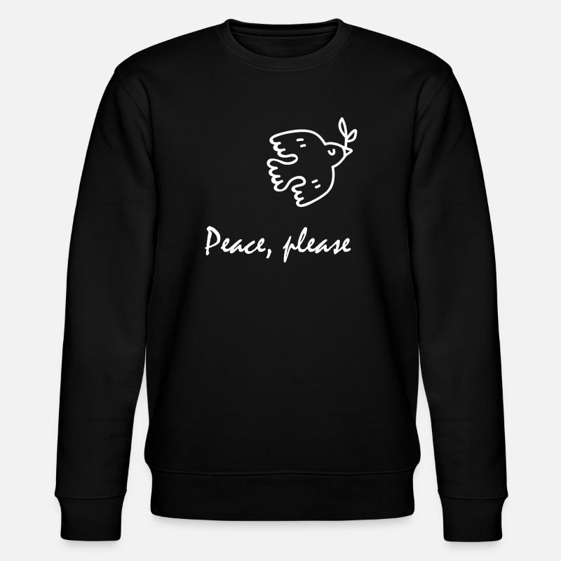 Peace, please, Friedenstaube - Stanley/Stella Unisex Bio-Sweatshirt CHANGER  - Schwarz