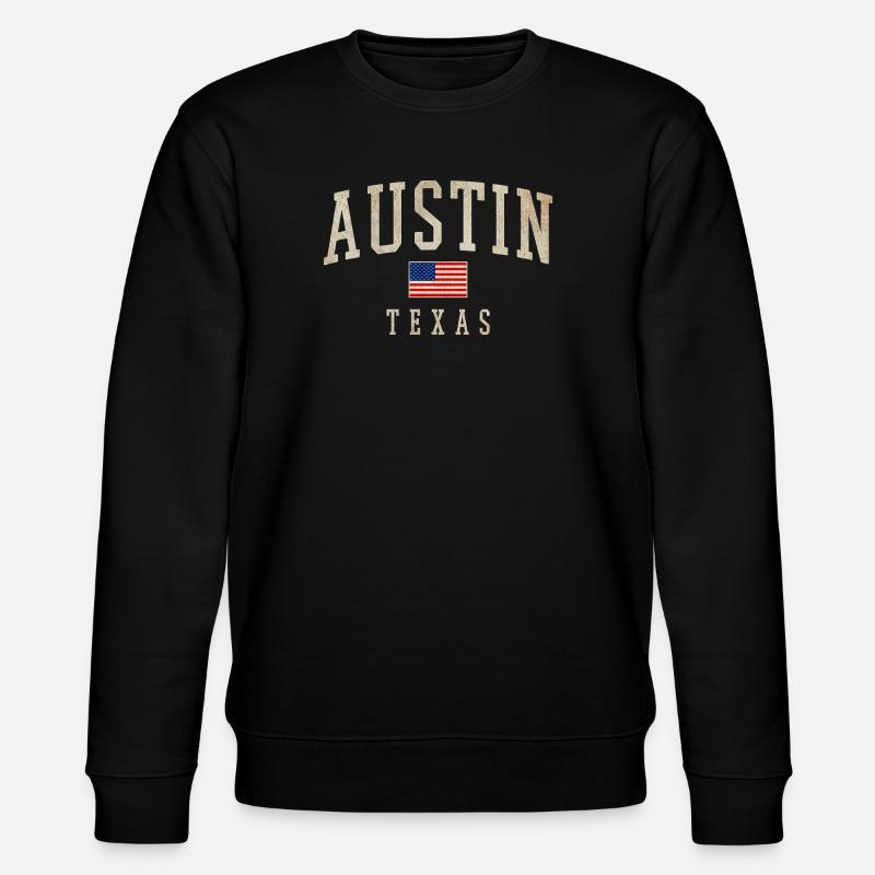 Austin Texas Americana Flag - Stanley/Stella Unisex Bio-Sweatshirt CHANGER  - Schwarz