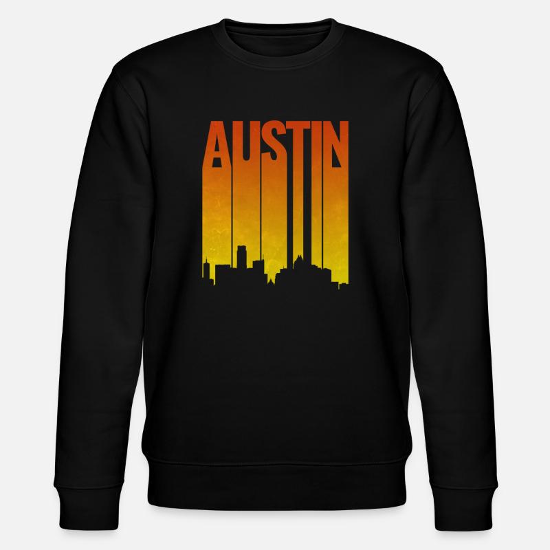 Austin Skyline Abendlicht - Stanley/Stella Unisex Bio-Sweatshirt CHANGER  - Schwarz