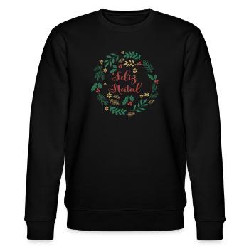 Feliz Natal Merry Christmas Merry Christmas - Stanley/Stella CHANGER Unisex Organic Sweatshirt - black - Front - Nik (191cm) & Marisol (170cm)
