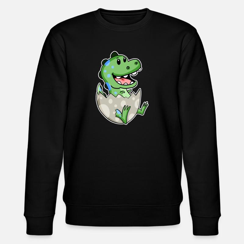 Dinosaurier Ei Dino Motiv - Stanley/Stella Unisex Bio-Sweatshirt CHANGER - Schwarz