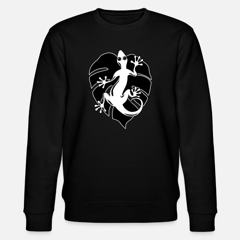 Salamander und Blatt - Stanley/Stella Unisex Bio-Sweatshirt CHANGER  - Schwarz