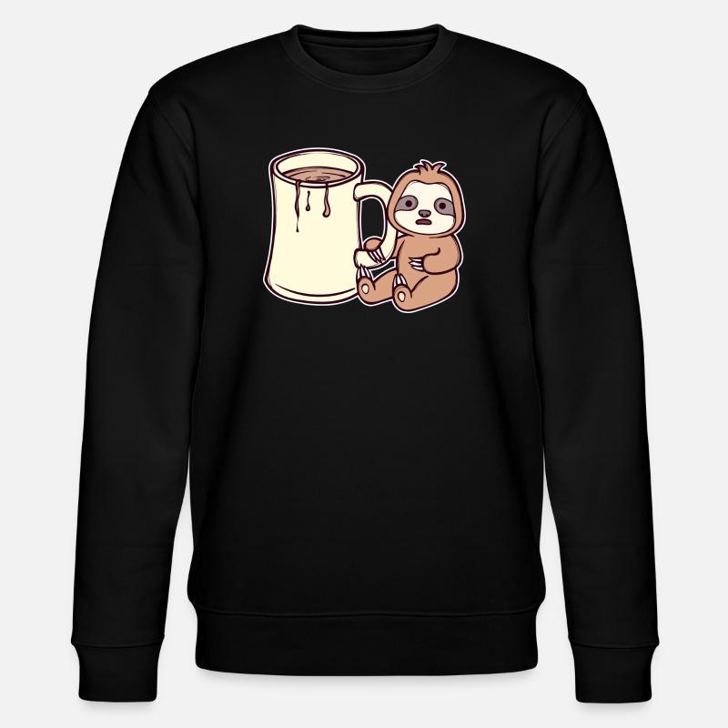 Faul Langsam Vegetarier Säugetier Faultier Tier - Stanley/Stella Unisex Bio-Sweatshirt CHANGER  - Schwarz
