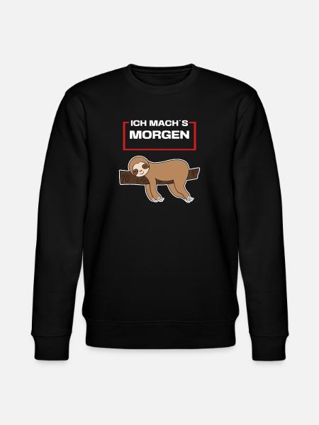 Hängematte Faultier Tier Statement Schlafen Faul - Stanley/Stella Unisex Bio-Sweatshirt CHANGER  - Schwarz