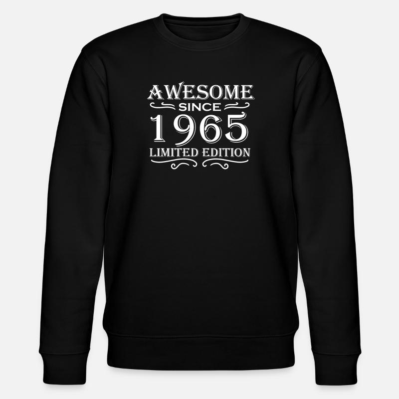 1965 - born 1965 gift - Stanley/Stella CHANGER Unisex Organic Sweatshirt - black