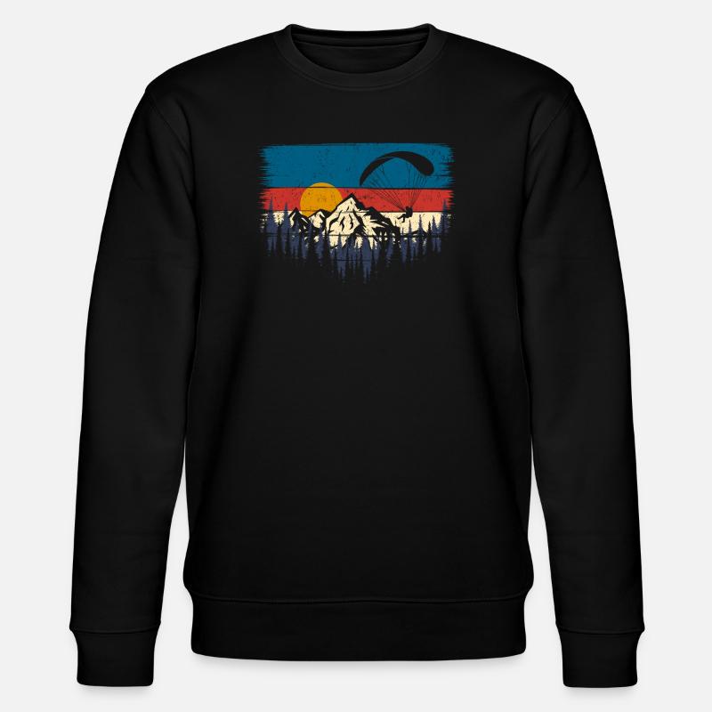 Sunset Ridge Paragliding Aussicht - Stanley/Stella Unisex Bio-Sweatshirt CHANGER  - Schwarz