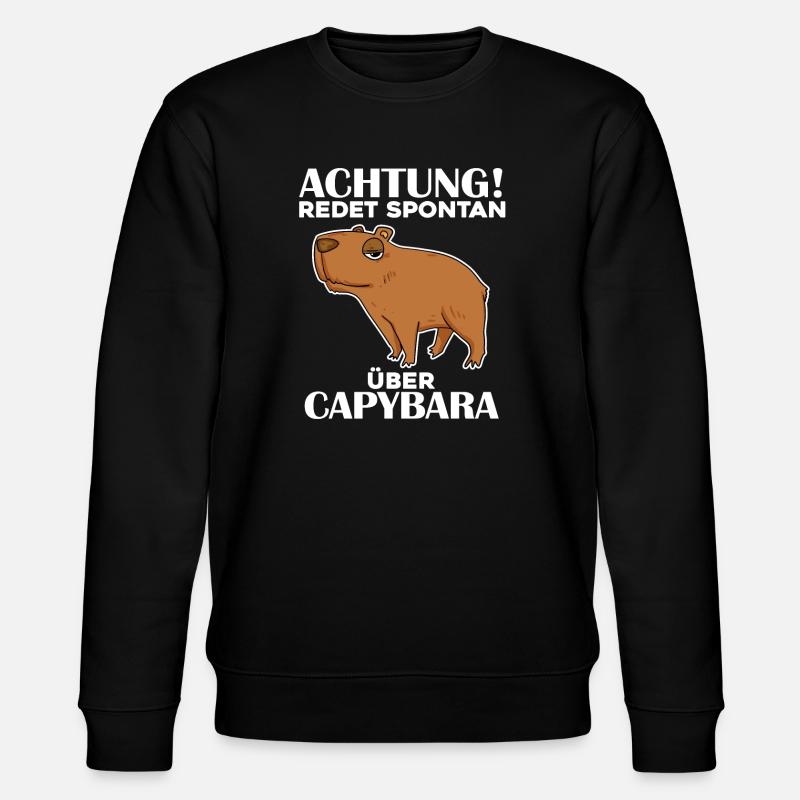 Capybara Wasserschwein - Stanley/Stella Unisex Bio-Sweatshirt CHANGER  - Schwarz