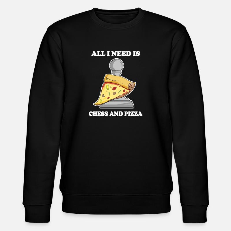 Chess and Pizza - Stanley/Stella CHANGER Unisex Organic Sweatshirt - black