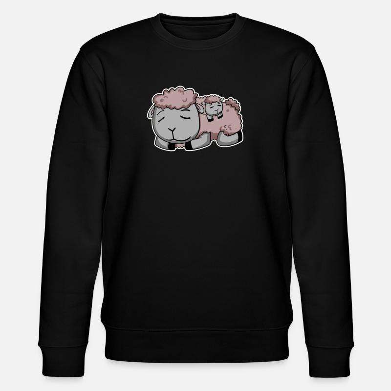 Moutons avec bébé moutons - Sweat bio CHANGER Stanley/Stella Unisexe - noir