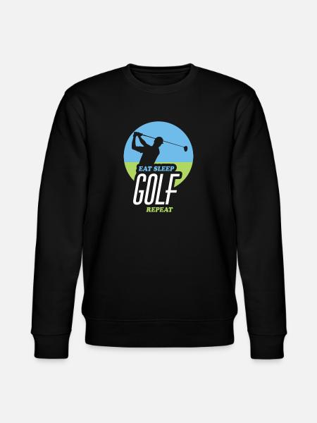 Eating, Sleeping, Golfing, Repeating - Stanley/Stella CHANGER Unisex Organic Sweatshirt - black
