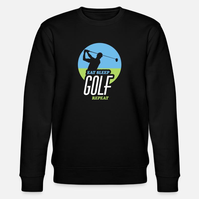 Eating, Sleeping, Golfing, Repeating - Stanley/Stella CHANGER Unisex Organic Sweatshirt - black