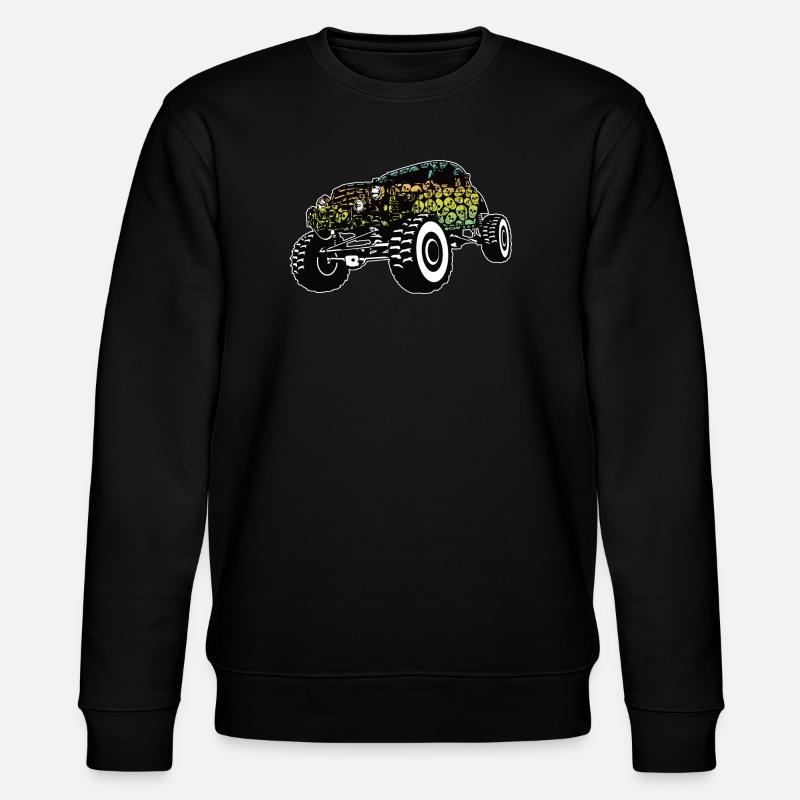 Monster Truck Schädel Gradient - Stanley/Stella Unisex Bio-Sweatshirt CHANGER  - Schwarz