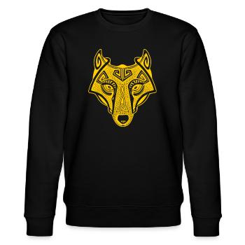 Viking Wolf gelb transparent - Stanley/Stella Unisex Bio-Sweatshirt CHANGER  - Schwarz - Vorne - Nik (191cm) & Marisol (170cm)