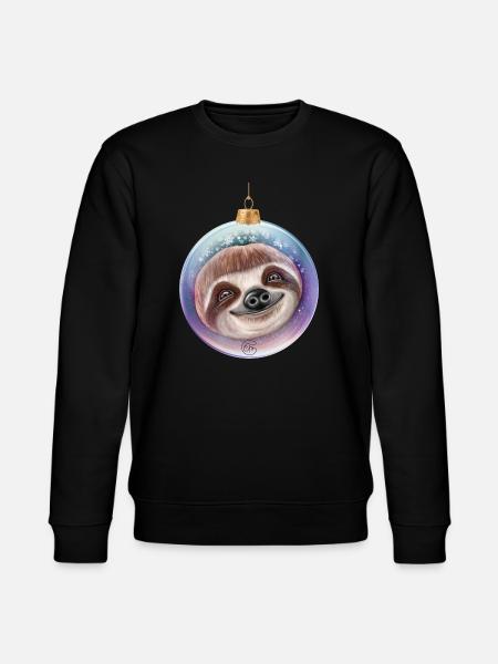 Christmas Sloth Santa - Stanley/Stella CHANGER Unisex Organic Sweatshirt - black