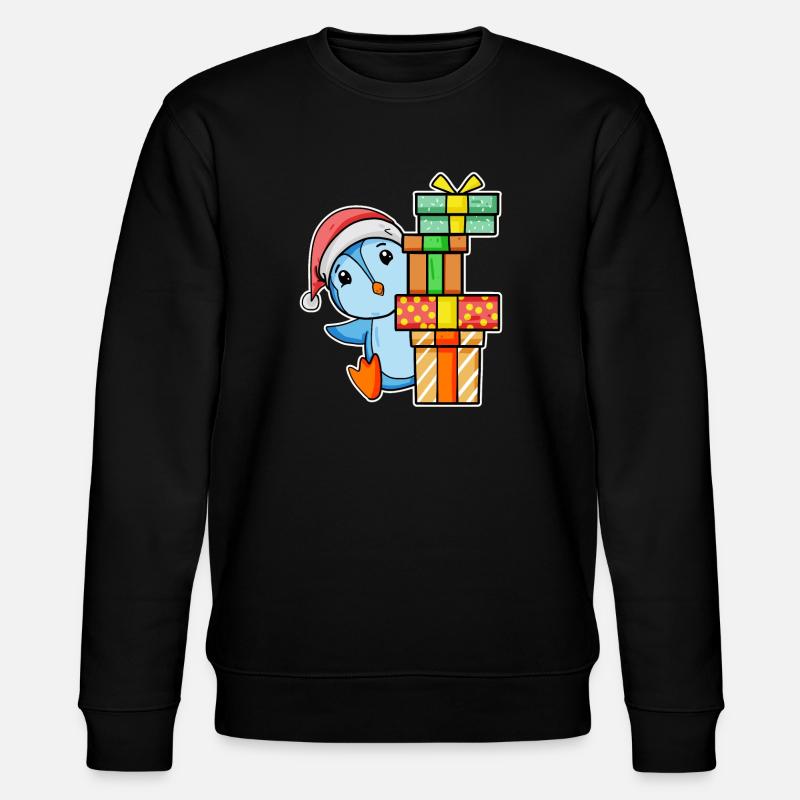 Pingouin de Noël avec cadeaux - Sweat bio CHANGER Stanley/Stella Unisexe - noir