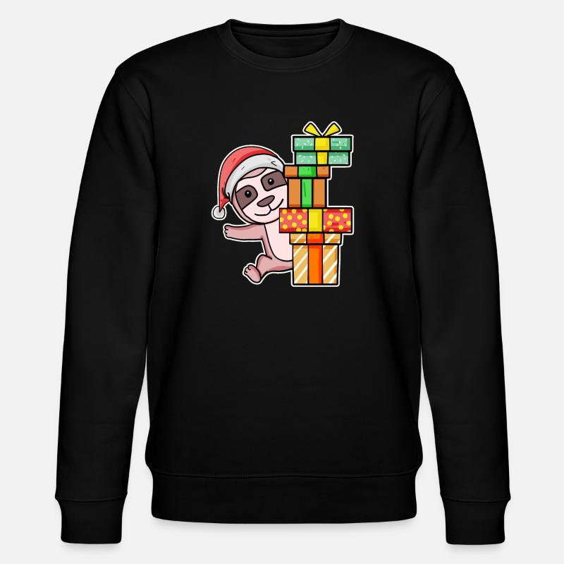 Paresseux de Noël avec cadeaux - Sweat bio CHANGER Stanley/Stella Unisexe - noir