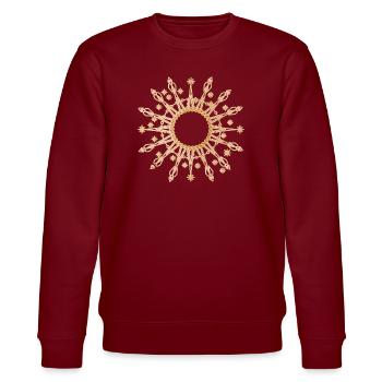 strahlender goldener Stern als Rahmen - Stanley/Stella Unisex Bio-Sweatshirt CHANGER  - Burgunderrot - Vorne - Nik (191cm) & Marisol (170cm)