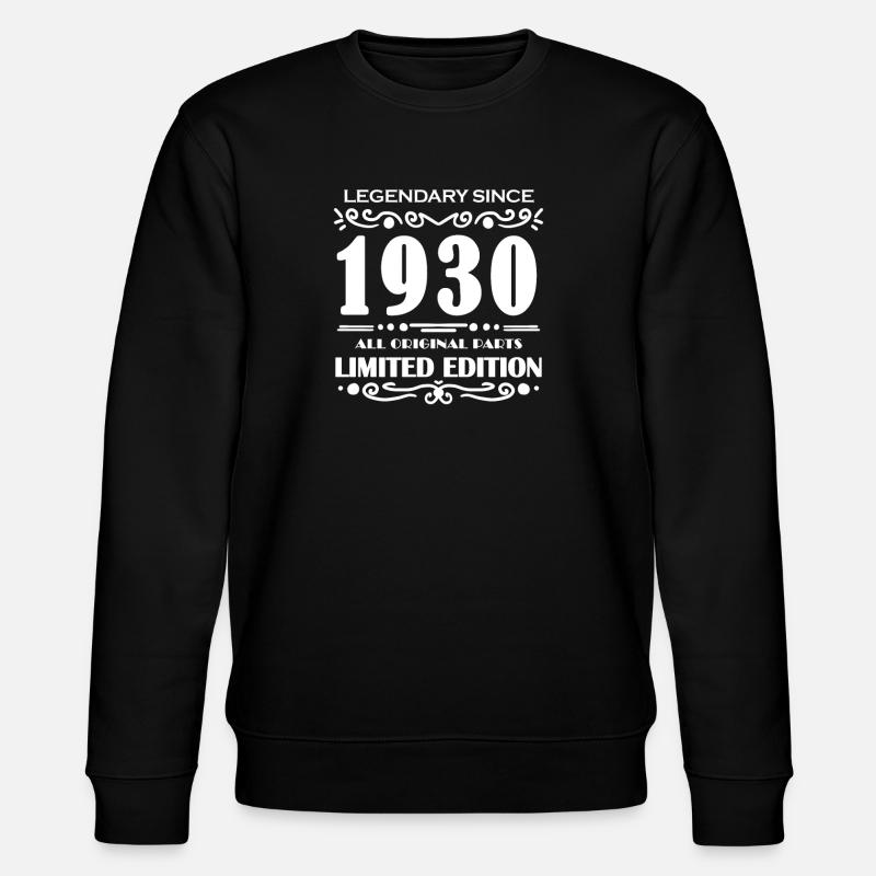 1930 - Born 1930 - Stanley/Stella CHANGER Unisex Organic Sweatshirt - black