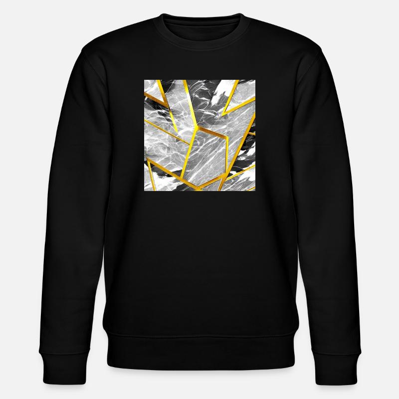 Marmor Schwarz-Weiß Gold Textur - Stanley/Stella Unisex Bio-Sweatshirt CHANGER  - Schwarz
