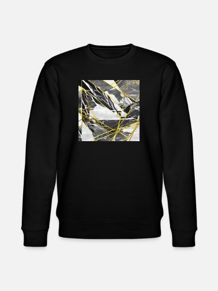 Marble Black Gold Geometric texture - Stanley/Stella CHANGER Unisex Organic Sweatshirt - black