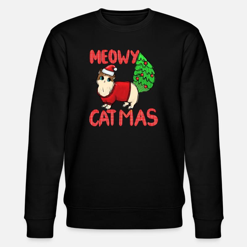 Pull de Noël Catmas Cat Meowy - Sweat bio CHANGER Stanley/Stella Unisexe - noir