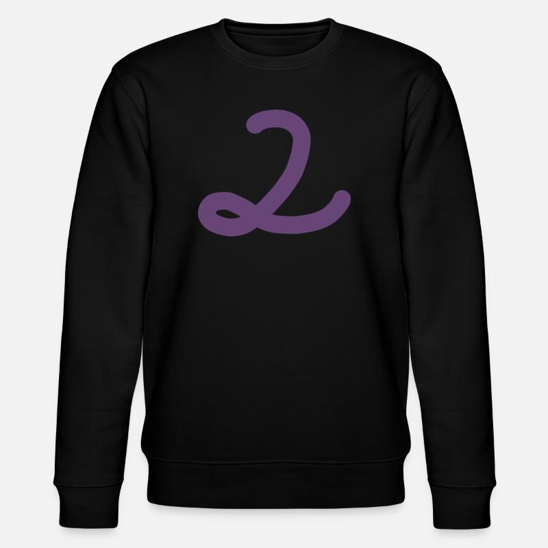 2 Nummer zwei Zahl violett - Stanley/Stella Unisex Bio-Sweatshirt CHANGER  - Schwarz