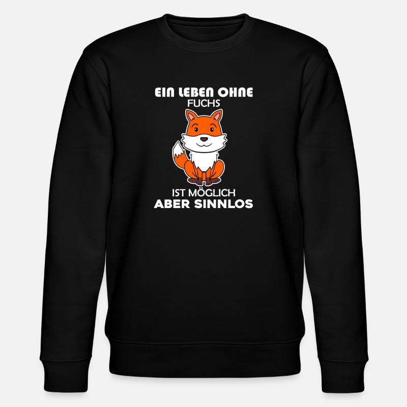 Fuchs Tier Wald Wildtier - Stanley/Stella Unisex Bio-Sweatshirt CHANGER  - Schwarz