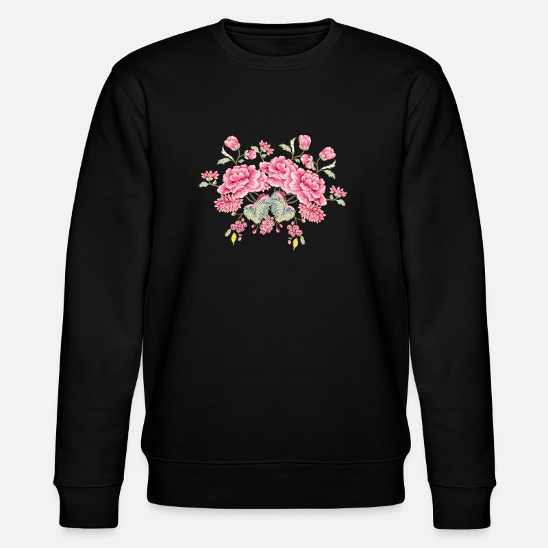 Japanische Pfingstrosenblüten - Stanley/Stella Unisex Bio-Sweatshirt CHANGER  - Schwarz