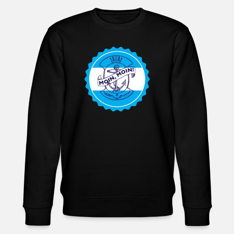 Moin, Moin! Seefahrer Emblem - Stanley/Stella Unisex Bio-Sweatshirt CHANGER - Schwarz