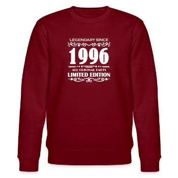 1996 - Year of construction 1996 - Born 1996 - Stanley/Stella CHANGER Unisex Organic Sweatshirt - burgundy - Front - Nik (191cm) & Marisol (170cm)