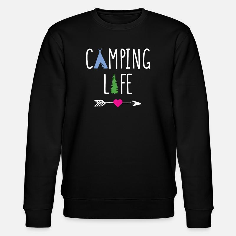 Leben auf dem Campingplatz - Stanley/Stella Unisex Bio-Sweatshirt CHANGER - Schwarz