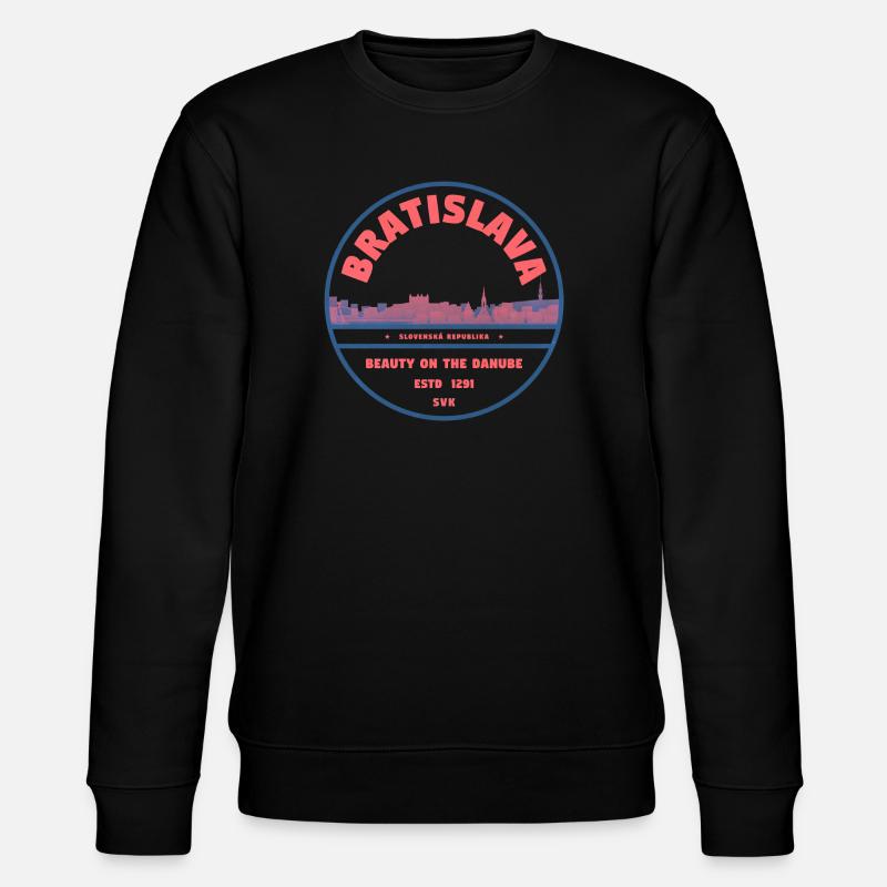 Bratislava Skyline Danube - Stanley/Stella Unisex Bio-Sweatshirt CHANGER  - Schwarz