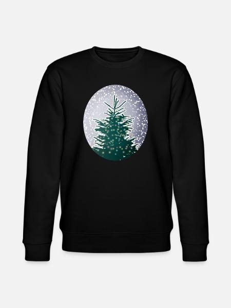beleuchteter Weihnachtsbaum im Schnee - Stanley/Stella Unisex Bio-Sweatshirt CHANGER - Schwarz
