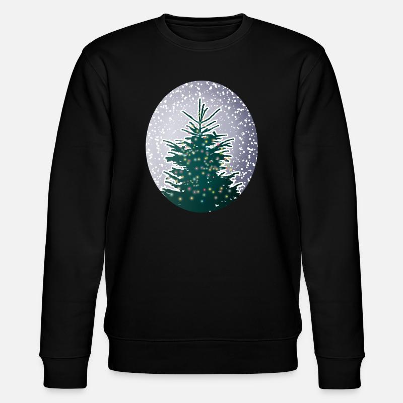 illuminated Christmas tree in the snow - Stanley/Stella CHANGER Unisex Organic Sweatshirt - black