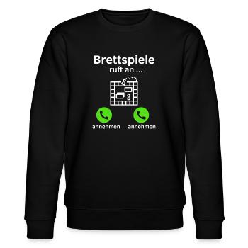 Brettspiele ruft an - annehmen oder annehmen? - Stanley/Stella Unisex Bio-Sweatshirt CHANGER  - Schwarz - Vorne - Nik (191cm) & Marisol (170cm)