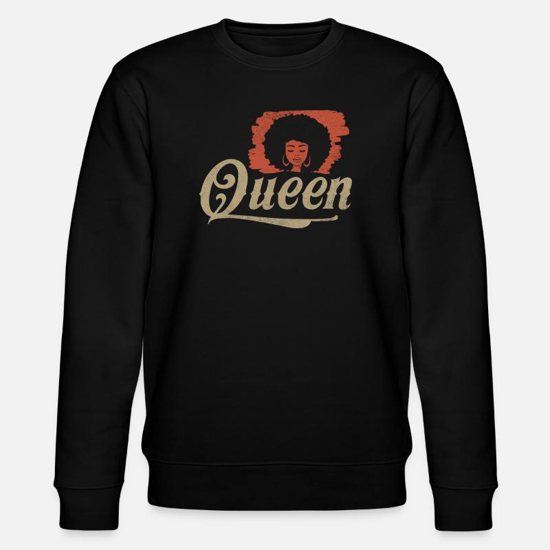 Queen Afro Silhouette - Stanley/Stella Unisex Bio-Sweatshirt CHANGER  - Schwarz