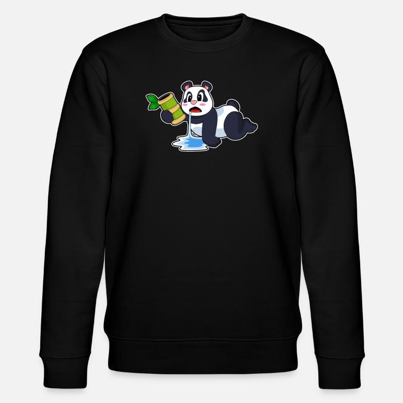 Panda Bambus - Stanley/Stella Unisex Bio-Sweatshirt CHANGER - Schwarz