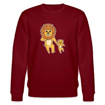 Lion avec bébé lion - Sweat bio CHANGER Stanley/Stella Unisexe - bordeaux - Devant - Nik (191cm) & Marisol (170cm)
