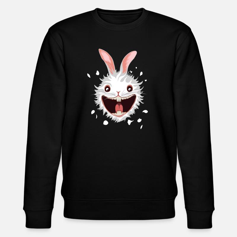 White Rabbit Head - Stanley/Stella CHANGER Unisex Organic Sweatshirt - black