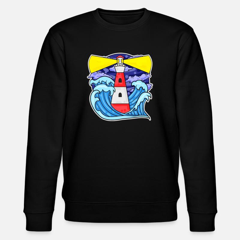Lighthouse Coast Sea Sea - Stanley/Stella CHANGER Unisex Organic Sweatshirt - black