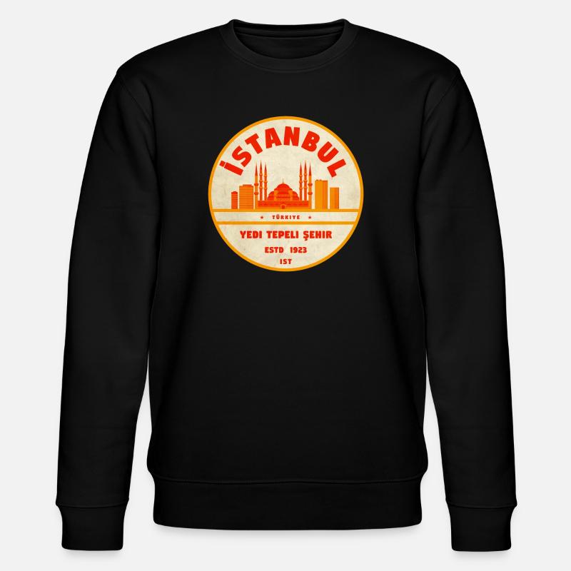 Istanbul Skyline Retro-Abzeichen - Stanley/Stella Unisex Bio-Sweatshirt CHANGER  - Schwarz